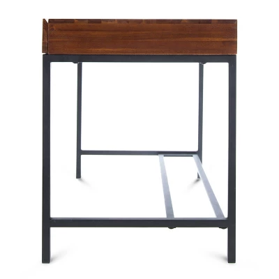 Ebany Industrial Acacia Wood Storage Desk Dark Oak - Christopher Knight Home - Image 6