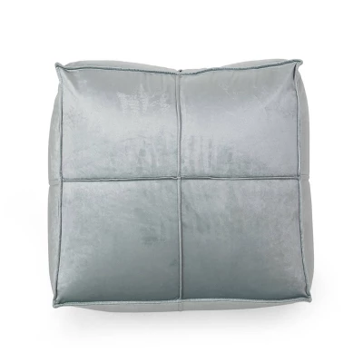 Nakisha Modern Glam Velvet Square Bean Bag Ottoman - Christopher Knight Home - Image 2