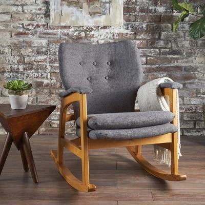 Braant Mid-Century Fabric Rocker - Christopher Knight Home