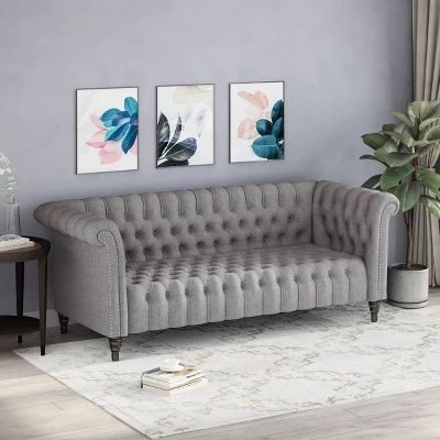 Barneyville Traditional Chesterfield Sofa Gray - Christopher Knight Home