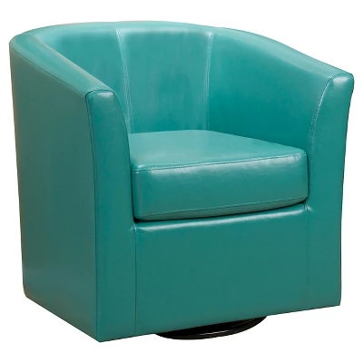 Daymian Faux Leather Swivel Club Chair - Christopher Knight Home - Image 5