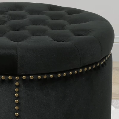 Tiernan Glam Velvet Tufted Ottoman - Christopher Knight Home - Image 2