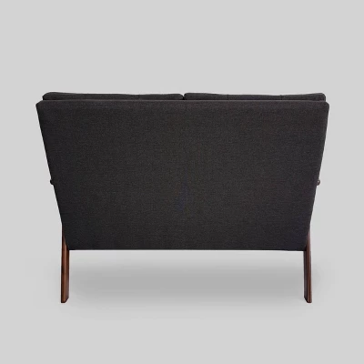 Duluth Mid Century Tufted Loveseat Black - Christopher Knight Home - Image 2