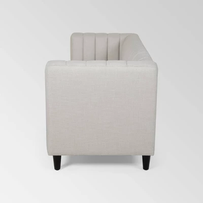 Humbolt Contemporary Channel Stitched Sofa Beige - Christopher Knight Home - Image 4
