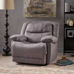 Estrada Contemporary Glider Recliner Charcoal Tweed - Christopher Knight Home