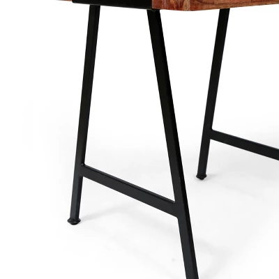 Mcmullen Handcrafted Boho Mango Wood End Table Natural/Black - Christopher Knight Home - Image 6