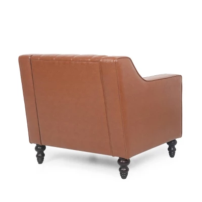 Furman Contemporary Tufted Club Chair Cognac - Christopher Knight Home - Image 2