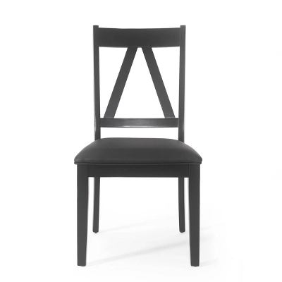 2pk Fairgreens Farmhouse Upholstered Wood Dining Chairs Black - Christopher Knight Home - Image 2
