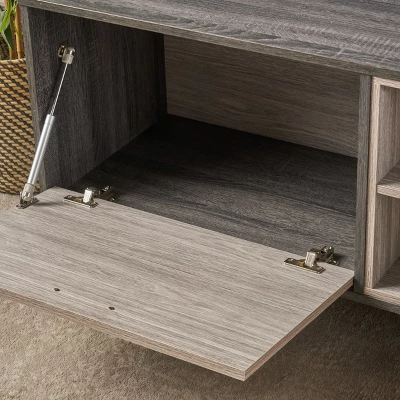 Isadora 71" Mid Century TV Stand For TVs Up To 74" Sonoma Gray/Black - Christopher Knight Home - Image 2