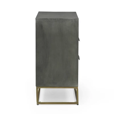 Wolfe Handcrafted Boho Mango Wood 3 Drawer Cabinet Gray/Natural - Christopher Knight Home