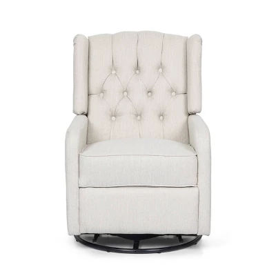 Mohaven Contemporary Tufted Wingback Swivel Recliner - Christopher Knight Home - Image 4
