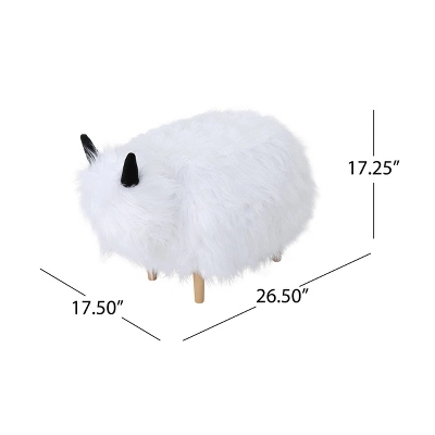 Levi Furry Yak Ottoman - Christopher Knight Home - Image 6