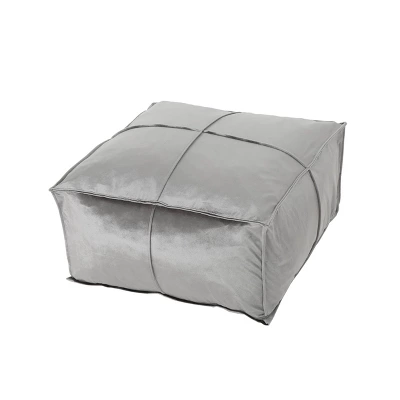 Nakisha Velvet Square Bean Bag Ottoman - Christopher Knight Home - Image 7
