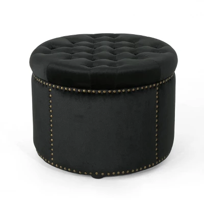 Tiernan Glam Velvet Tufted Ottoman - Christopher Knight Home - Image 5