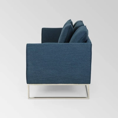 Canisbay Modern Sofa Navy Blue - Christopher Knight Home - Image 3