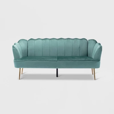 Reitz Modern Glam Velvet Channel Stitch 3 Seater Shell Sofa - Christopher Knight Home - Image 14