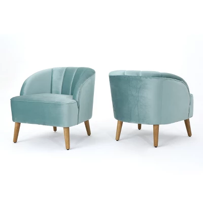 Set Of 2 Amaia Modern New Velvet Club Chair - Christopher Knight Home - Image 7