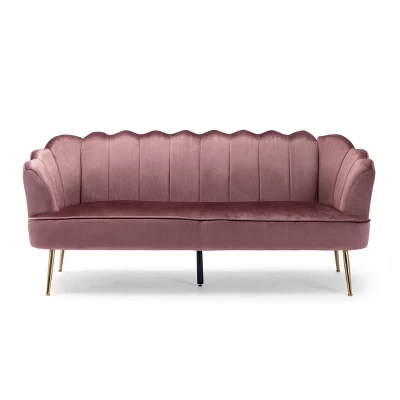 Reitz Modern Glam Velvet Channel Stitch 3 Seater Shell Sofa - Christopher Knight Home - Image 11