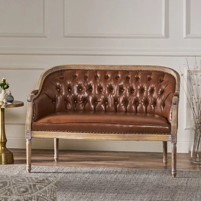 Faye Traditional Tufted Upholstered Loveseat - Christopher Knight Home
