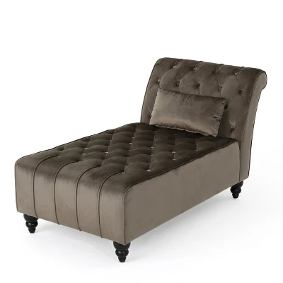Rubie New Velvet Chaise Lounge - Christopher Knight Home - Image 6