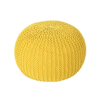 Abena Modern Knitted Cotton Round Pouf - Christopher Knight Home - Image 9