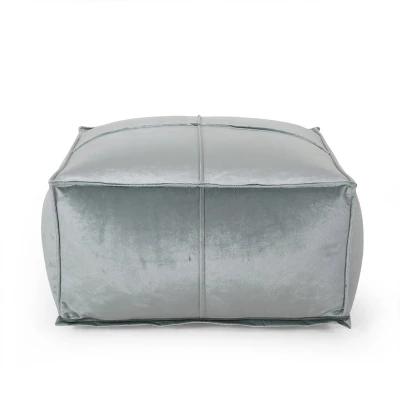 Nakisha Modern Glam Velvet Square Bean Bag Ottoman - Christopher Knight Home - Image 6