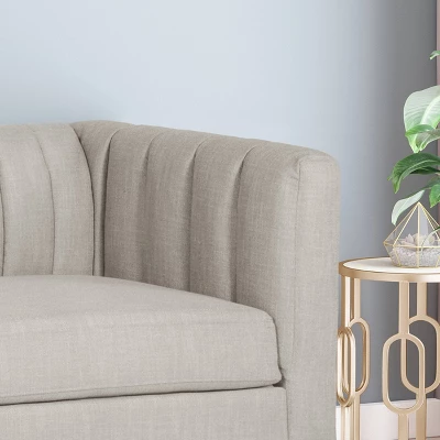 Humbolt Contemporary Channel Stitched Sofa Beige - Christopher Knight Home - Image 2