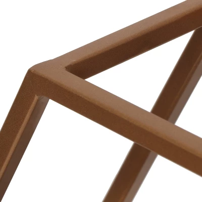 17" Lepley Modern Glam Handcrafted Glass 2 Shelf Hexagonal Decorative Shelf Antique Gold - Christopher Knight Home - Image 5