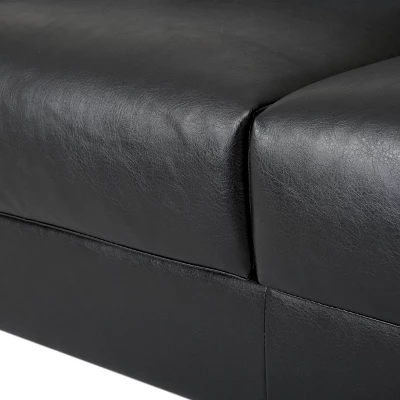 Brockbank Modern Faux Leather 3 Seater Sofa With Pillows - Christopher Knight Home - Image 9