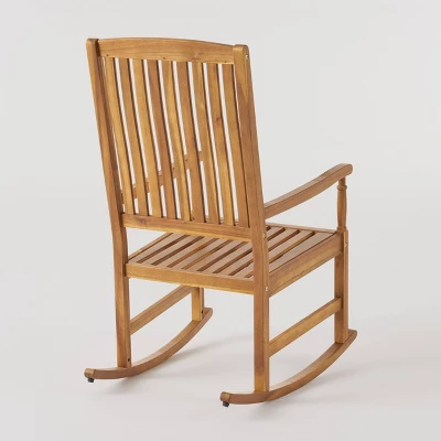 Arcadia 2pk Acacia Wood Rocking Chair Teak - Christopher Knight Home - Image 5