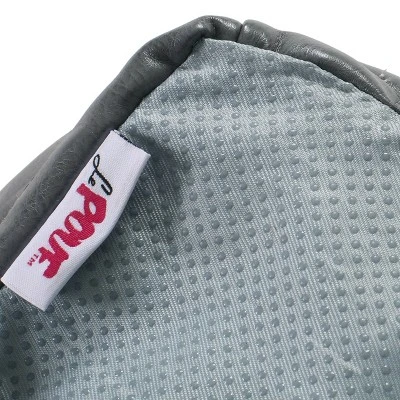 Baddow Contemporary Faux Leather Channel Stitch Cube Pouf Gray - Christopher Knight Home - Image 4