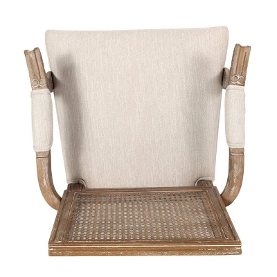 7pc Chatau Farmhouse Fabric Upholstered Wood And Cane Dining Set - Christopher Knight Home - Image 9