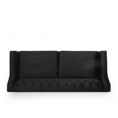 Knouff Modern Glam Tufted Velvet 3 Seater Sofa - Christopher Knight Home - Image 4