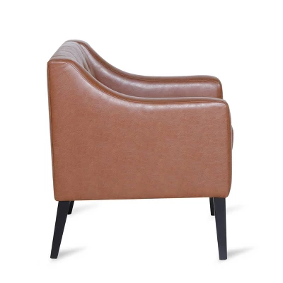 Deanna Contemporary Faux Leather Tufted Accent Chair - Christopher Knight Home - Image 3