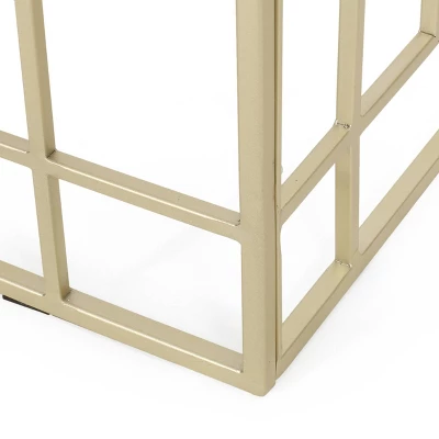 Depue Modern Glam Geometric Console Table Gold/White - Christopher Knight Home - Image 7
