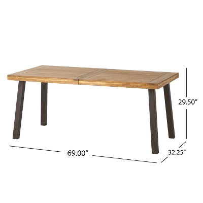 Sparta Acacia Wood Rectangle Dining Table - Dark Brown - Christopher Knight Home - Image 5