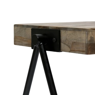 Gurley Handcrafted Modern Industrial Mango Wood Side Table Gray/Black - Christopher Knight Home - Image 5