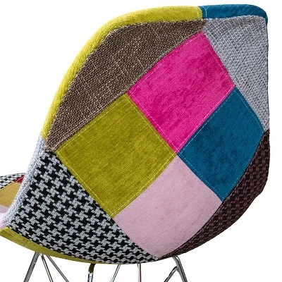 Set Of 2 Wilmette Patchwork Fabric Chair Black/Pink/Green - Christopher Knight Home - Image 2