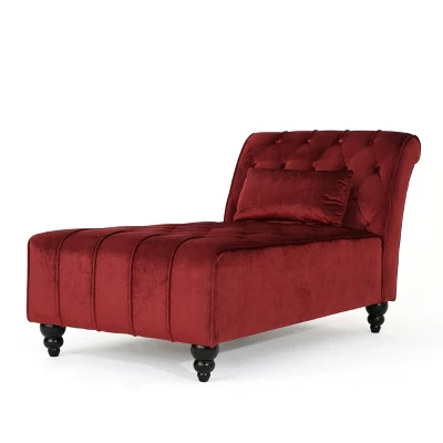 Rubie New Velvet Chaise Lounge - Christopher Knight Home - Image 5